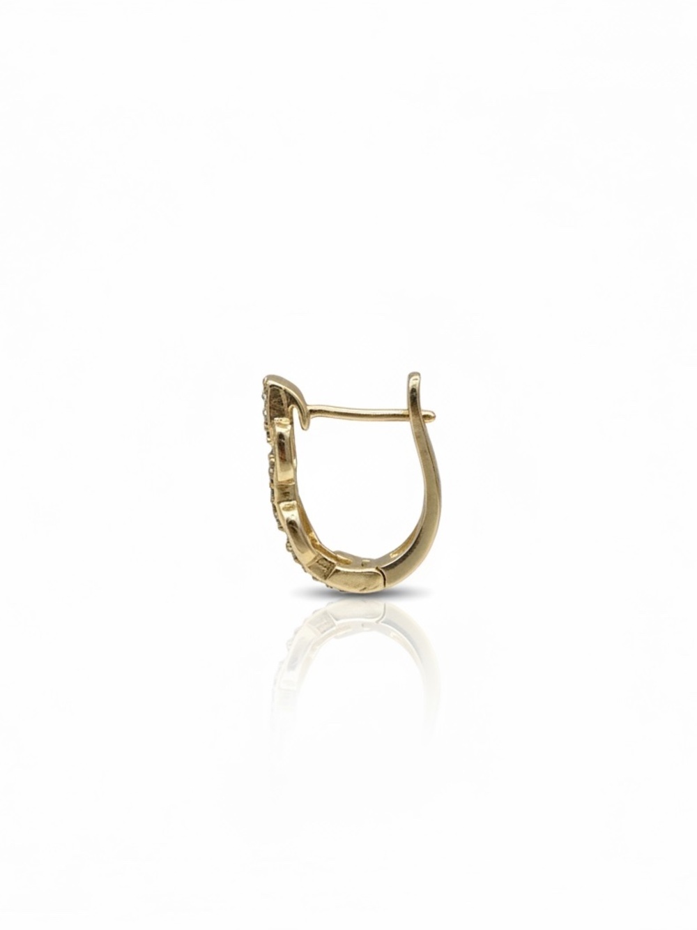 Gold-Filled Pavé Link Hoop Earrings - Picture 2 of 3